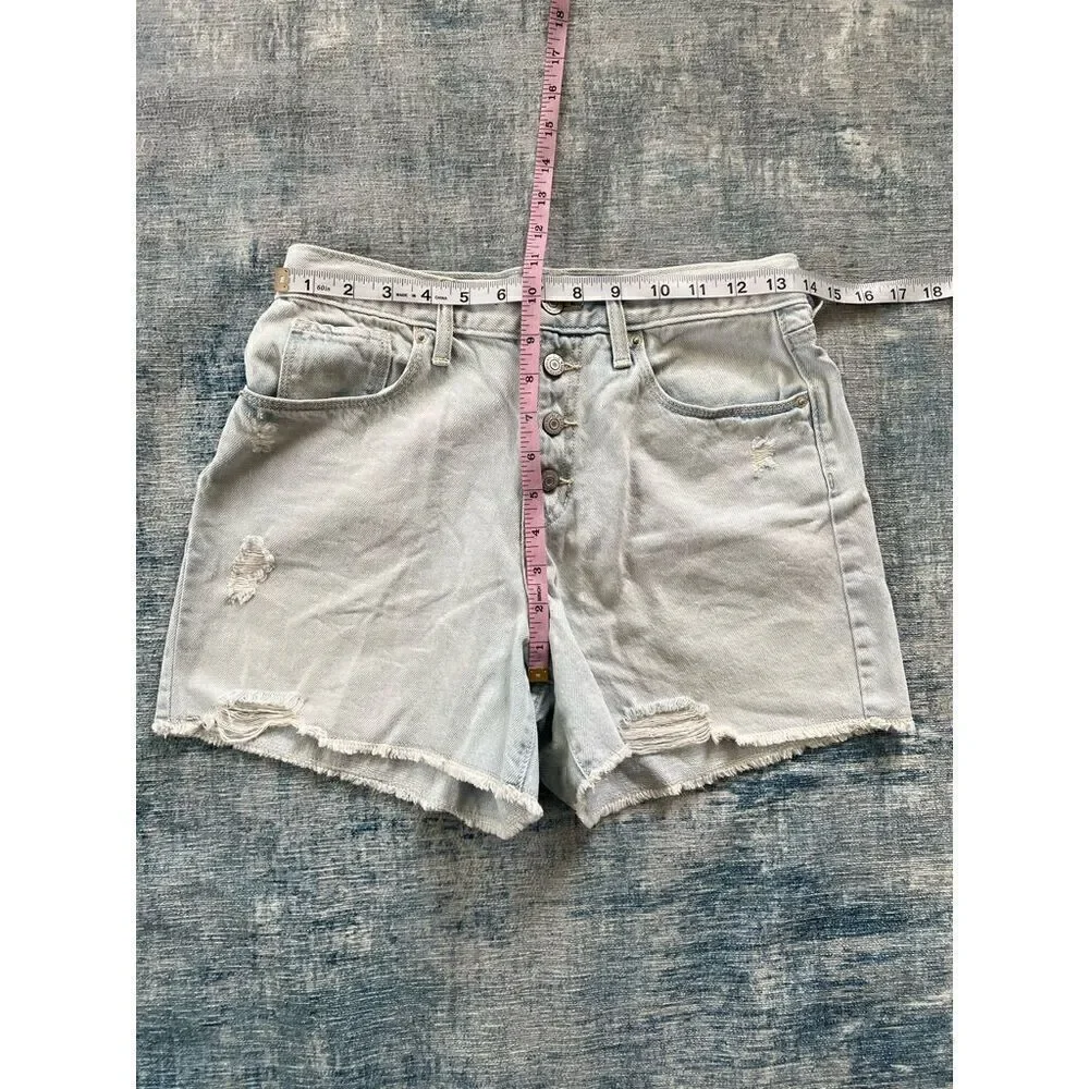 Old Navy Light Wash High Rise Button Fly Distressed Cut Off Shorts Girls 16